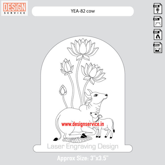 YEA-82 Cow Engraving Design