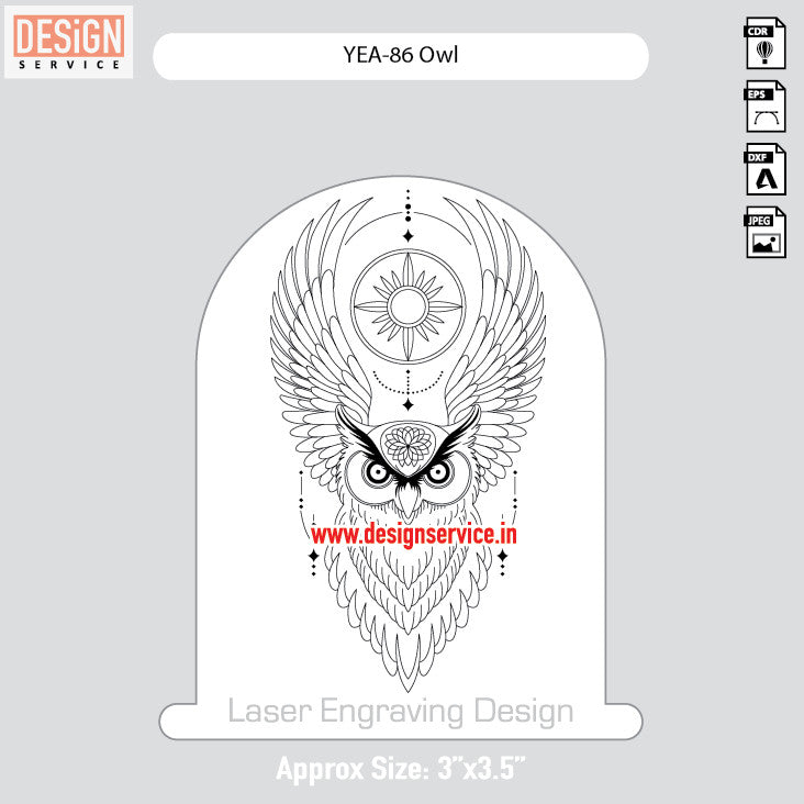 YEA-86 Owl Engraving Design