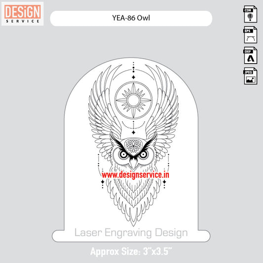 YEA-86 Owl Engraving Design